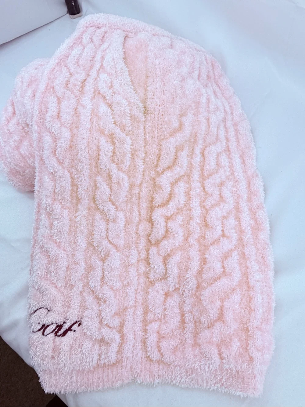 RARE Golf Wang Pink Very Fuzzy Furry Cable Knit Streetwear Shorts, Mens sz L